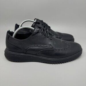 Cole Haan Grand+ Wingtip Oxford Men’s Size 10 Black Leather Comfort Shoes C36938